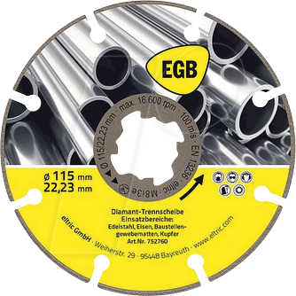 EGB 752765 - Diamant-Trennscheibe 125 mm Stahl, FeX, X-Lock