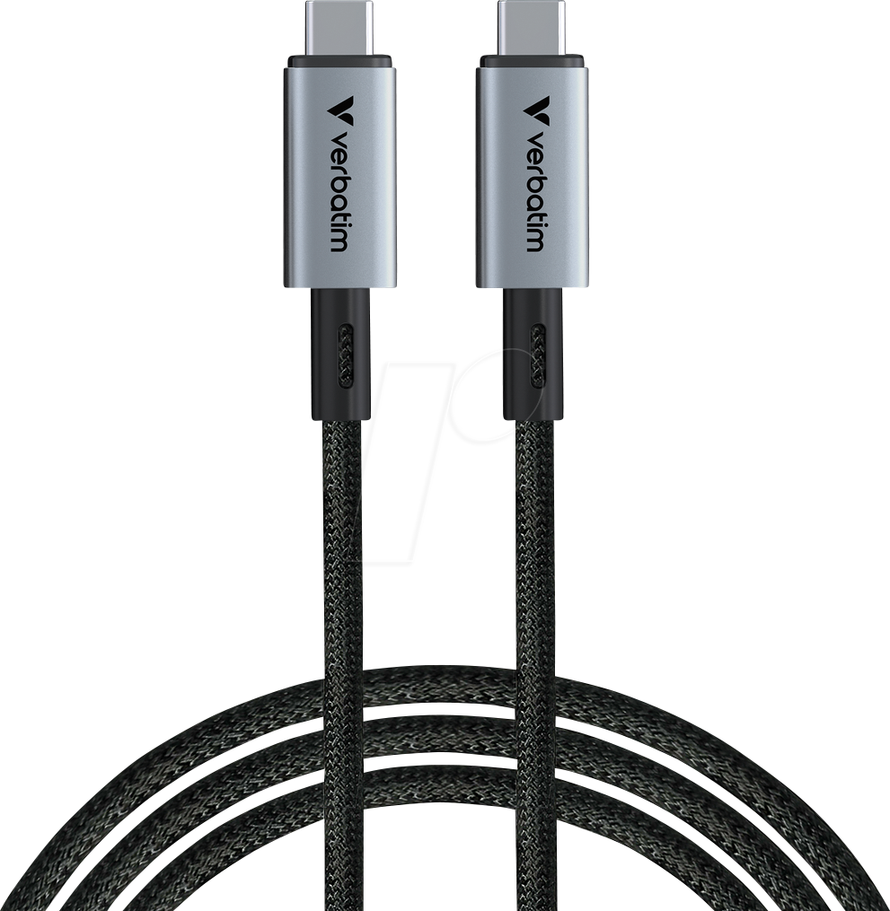 VERBATIM 31847 - Sync- & Ladekabel, USB-C > USB-C, USB4, 1,2 m, schwarz