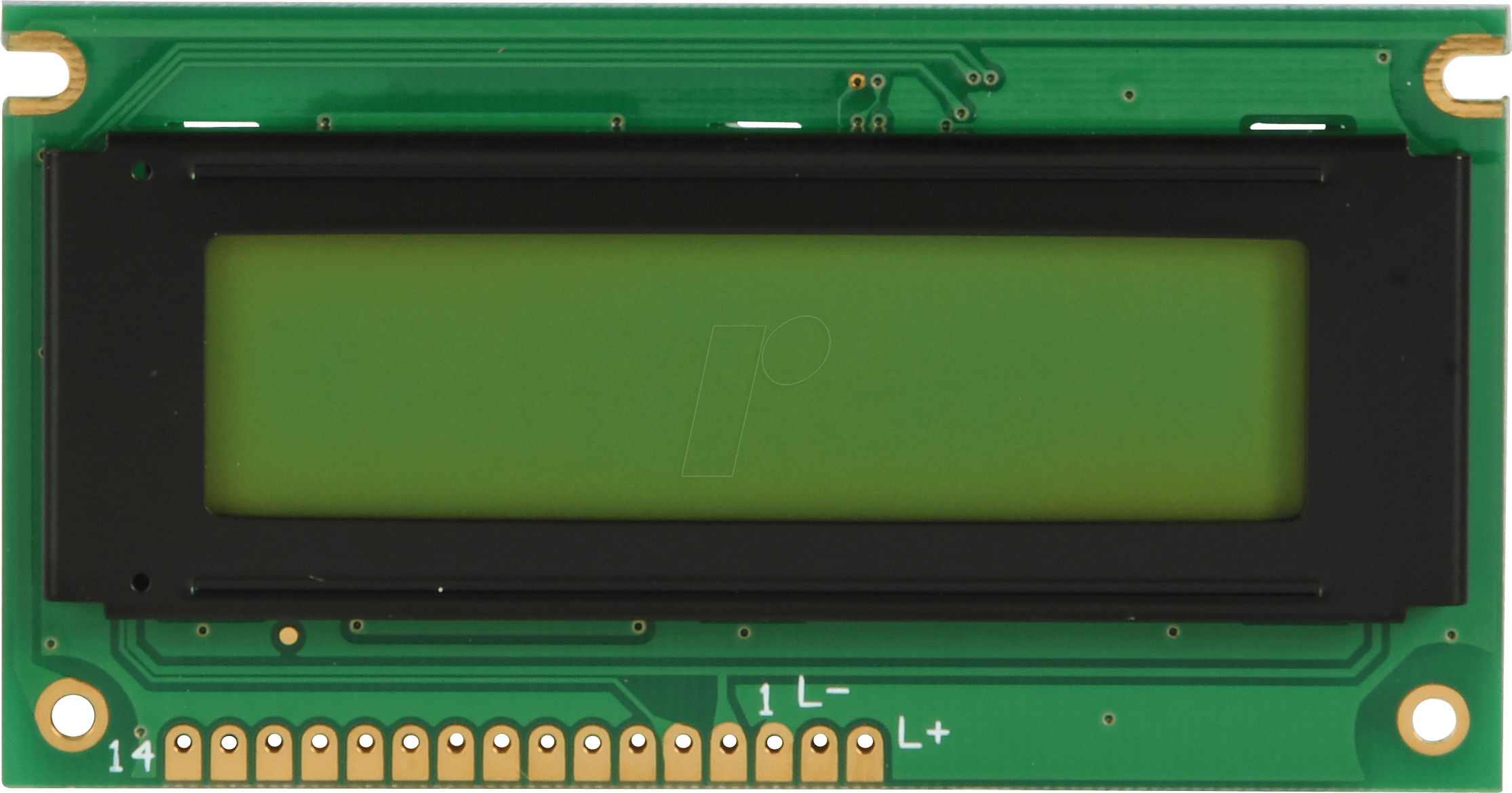 LCD-PM 2X16-6 G - LCD-Modul, 2x16, H:5,6mm, ge/gn, m.Bel.
