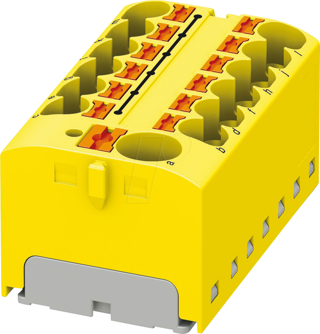 PHOE 3273884 - Verteilerblock PTFIX, 10/12X4, gelb