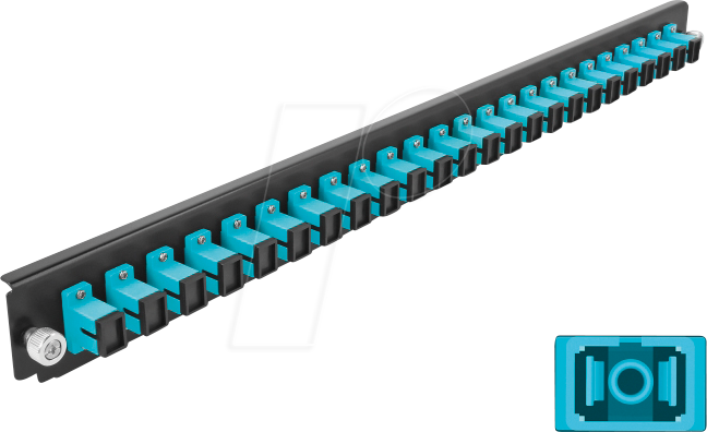DELOCK 43354 - 19'' Spleißbox Frontblende, 24 Port, SC Simplex, aqua