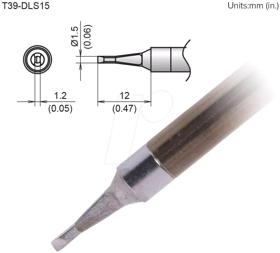 HAK T39-DLS15 - Aktiv-Lötspitze T39-DLS15, 1,5 mm, meißel