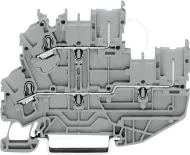 WAGO 2022-2201 - 1-Leiter/1-Pin-Doppelstock-Basisklemme, 2,5 mm², grau