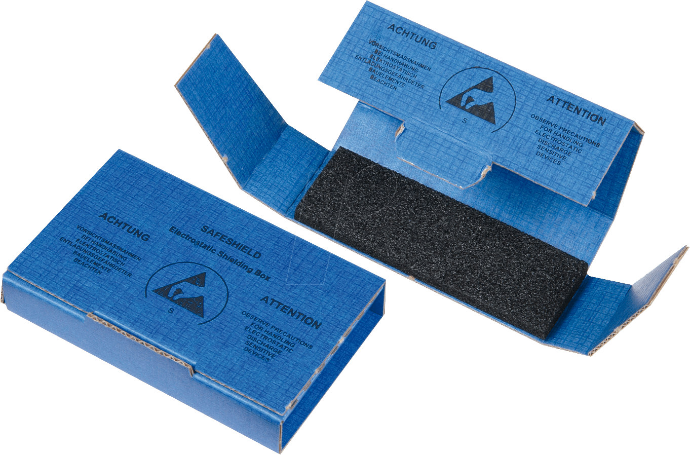 ESD BOX 909 - ESD IC-Transportbox, leitfähiger Schaum, 120 x 15 x 100 mm