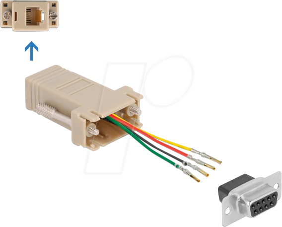 DELOCK 66770 - Adapter D-Sub 9 Pin Bu. > RJ11/RJ14 6P/4C Bu. Montagesatz