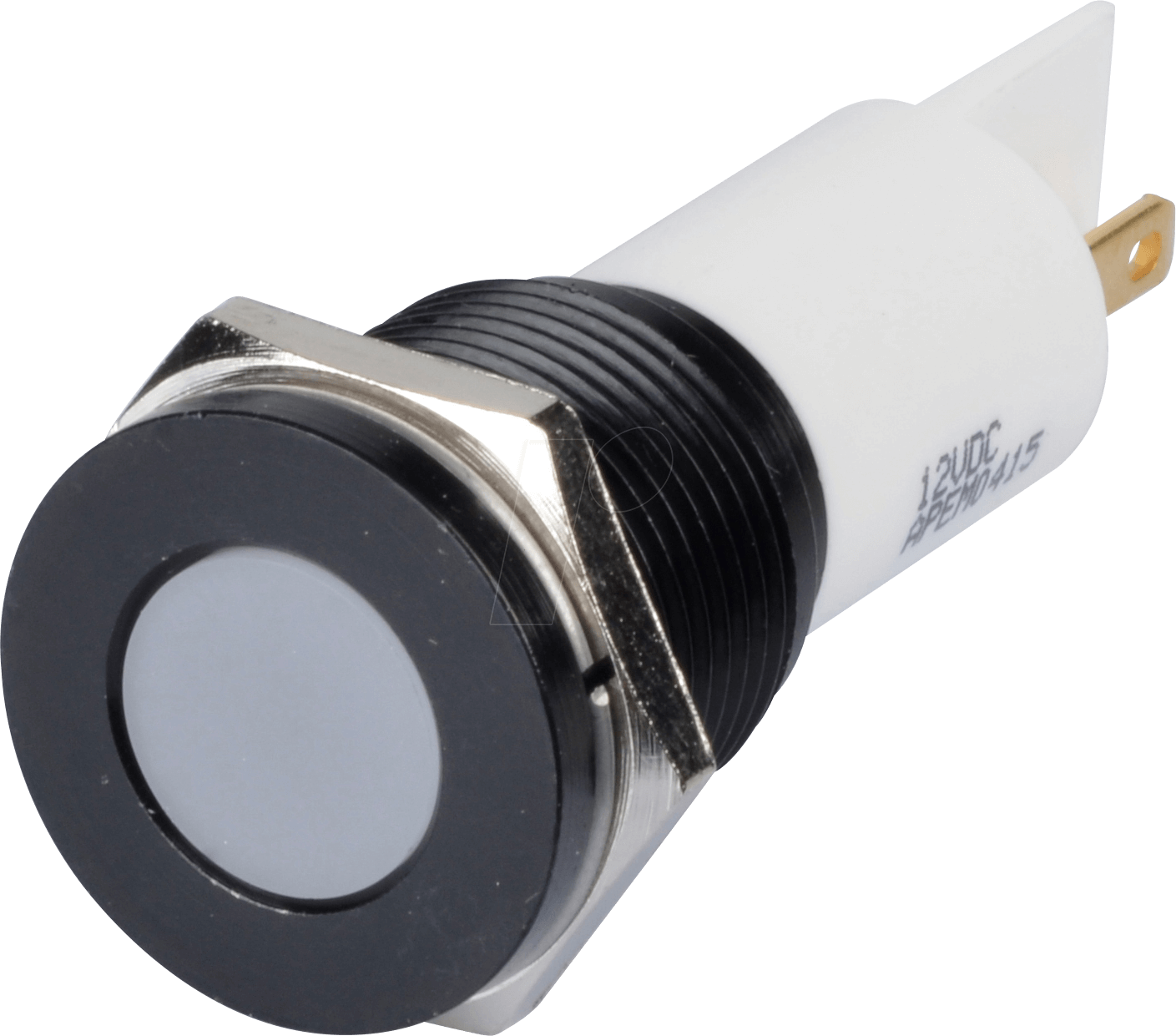 Thumbnail - APM Q16F1B W12E - LED-Signalleuchte, weiß, 12 V, Ø 16 mm, bündig, FASTON