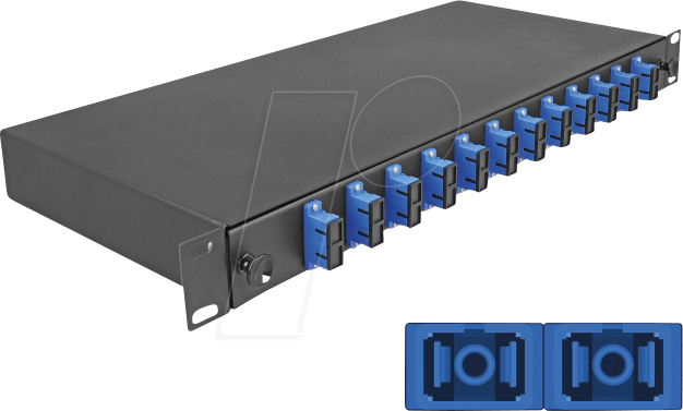 DELOCK 67006 - 19'' LWL Spleißbox, 12x SC Duplex OS2, 1HE