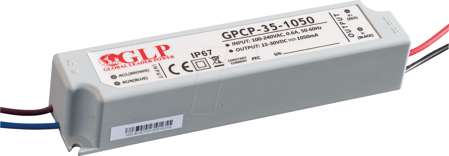GPCP-35-700 - LED-Netzteil, 33,6 W, 700 mA, 24-48 V DC, IP67, mit PFC