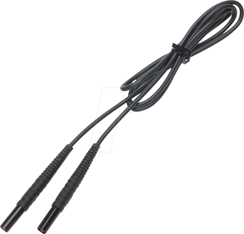 SONEL 1X2BLBB - Prüfleitung, 1,2 m, schwarz, gesichert, 1 kV