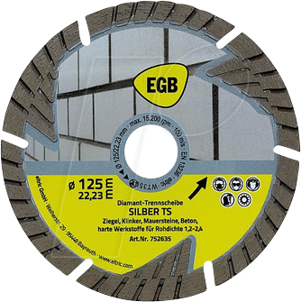 EGB 752635 - Diamant-Trennscheibe 125 mm ''Silber TS''