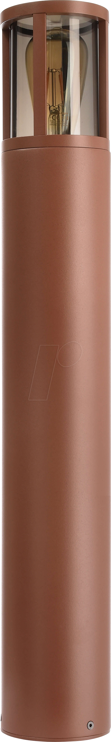 DEKO 730501 - Pollerleuchte, Facado II rund getönt 650mm, 1x E27, Rost