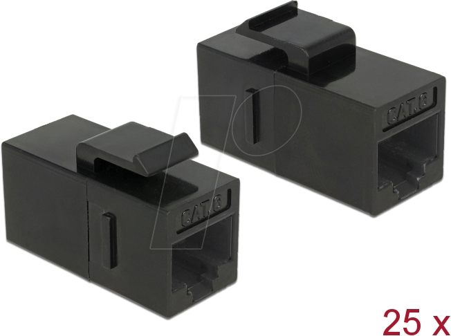 DELOCK 86629 - Keystone Modul RJ45 Buchse > Buchse, Cat.6, UTP, 25 Stück