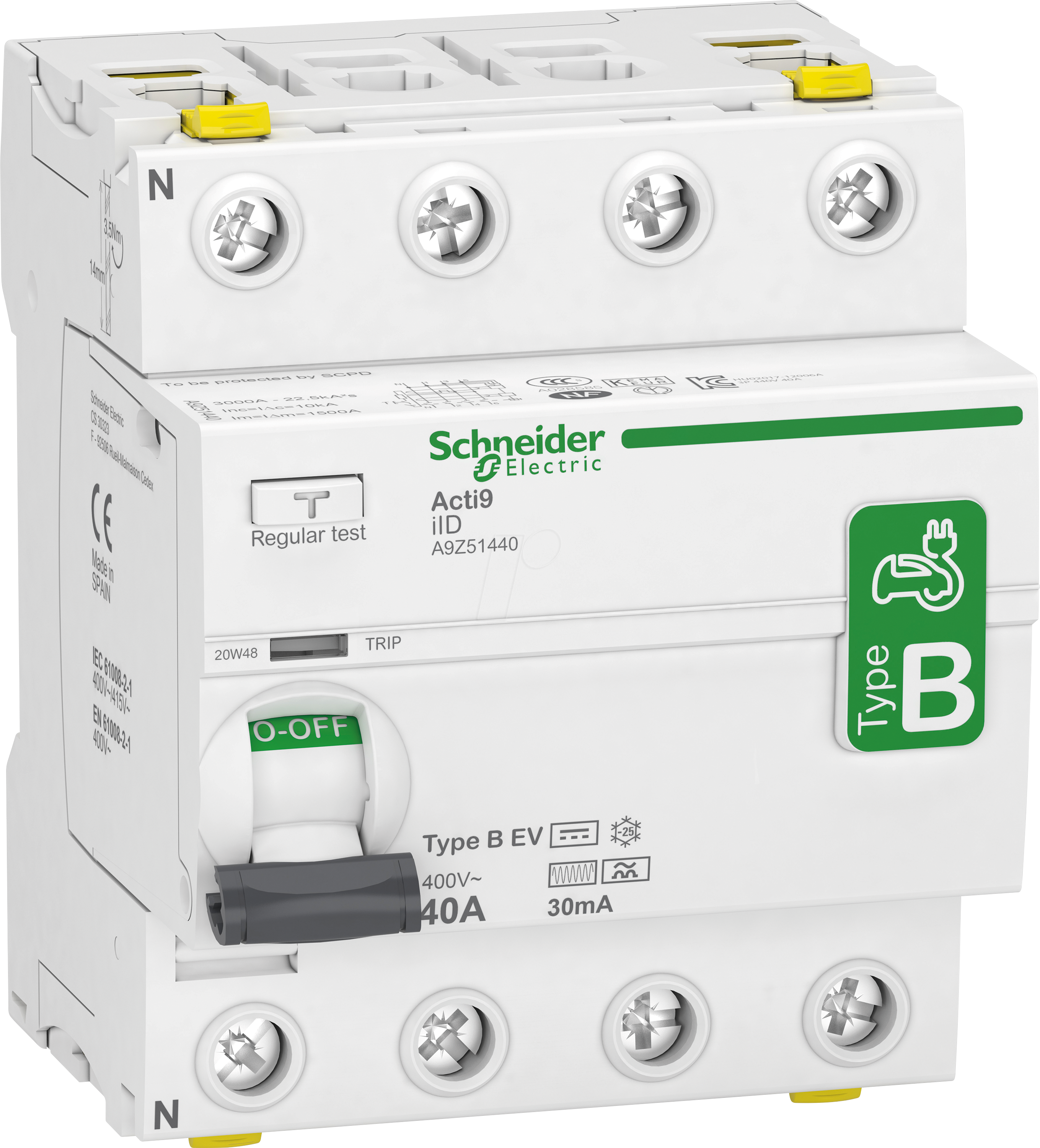 A9Z51440 - FI-Schutzschalter Elektroladestation, 4P, 40A, FI Typ B-EV, 30mA