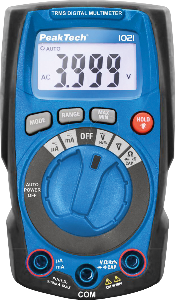 PEAKTECH 1021 - Multimeter, digital, 4000 Counts, TrueRms