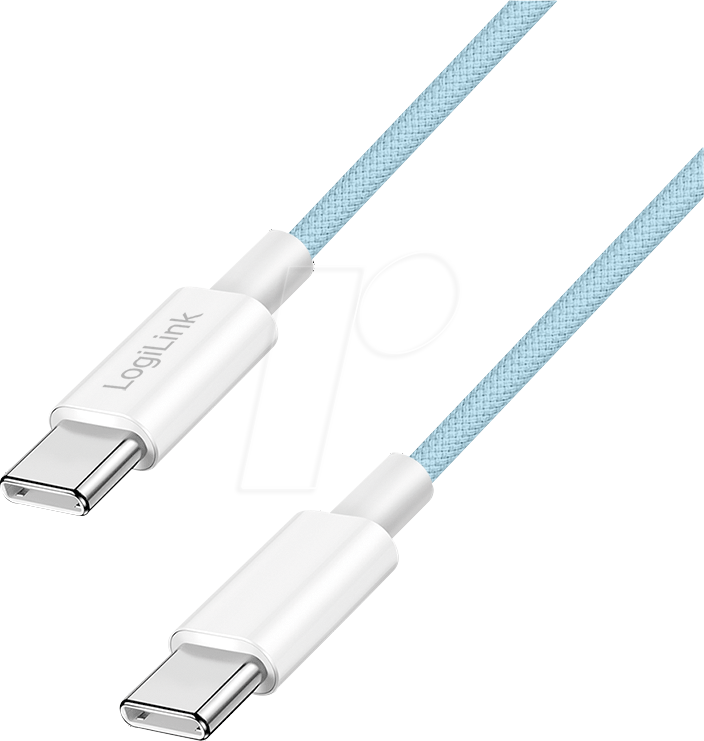 LOGILINK CU0350 - Sync- & Ladekabel, USB-C -> C, 60 W, blau, 1 m