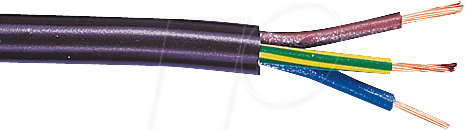 H03VV F375B 10M - Schlauchleitung H03VV-F, 3 x 0,75 mm, 10 m, braun