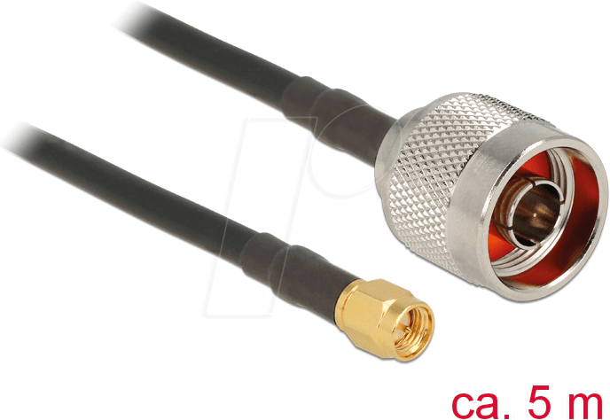 DELOCK 89418 - HF Antennenkabel, N Stecker > SMA Stecker, 5 m