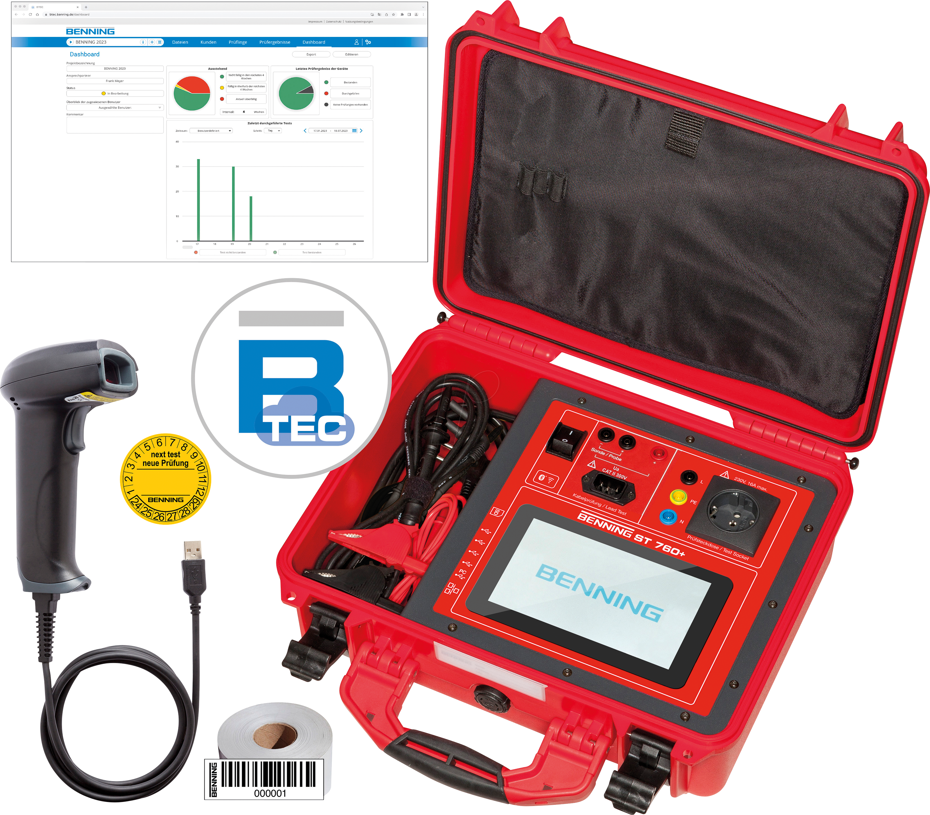 BENNING ST 760+S - BENNING ST 760+ BTEC-SET, Gerätetestset