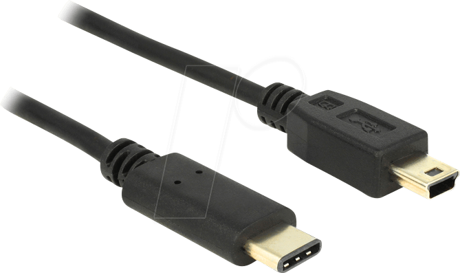 DELOCK 83336 - USB 2.0 Kabel, C Stecker auf Mini B Stecker, 2 m