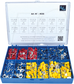VT SORT 4035 - Sortiment Kabelschuhe isoliert, 0,5 - 6,0 mm², 505-teilig