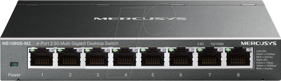 MSYS MS108GS-M2 - Switch, 8-Port, 2,5 Gigabit Ethernet, Desktop