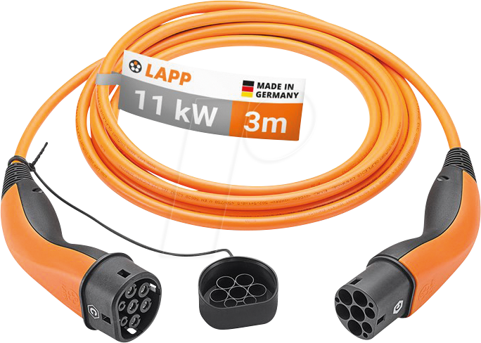 LAPP 75743 - Typ 2 Kabel, für E-Fahrzeuge, 11 kW, 20 A, 3 Ph, 3 m