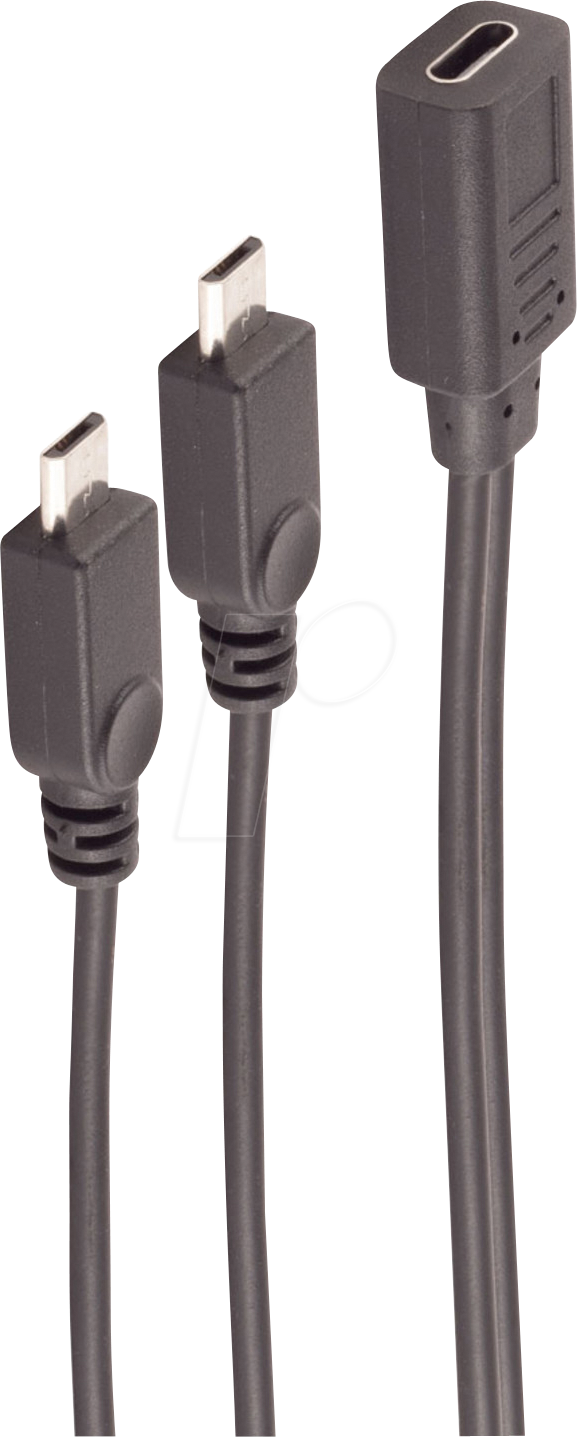 SHVP BS13-20021 - USB 2.0 Adapter, C Buchse auf 2x Micro-B Stecker, Y-Kabel, 0,3 m