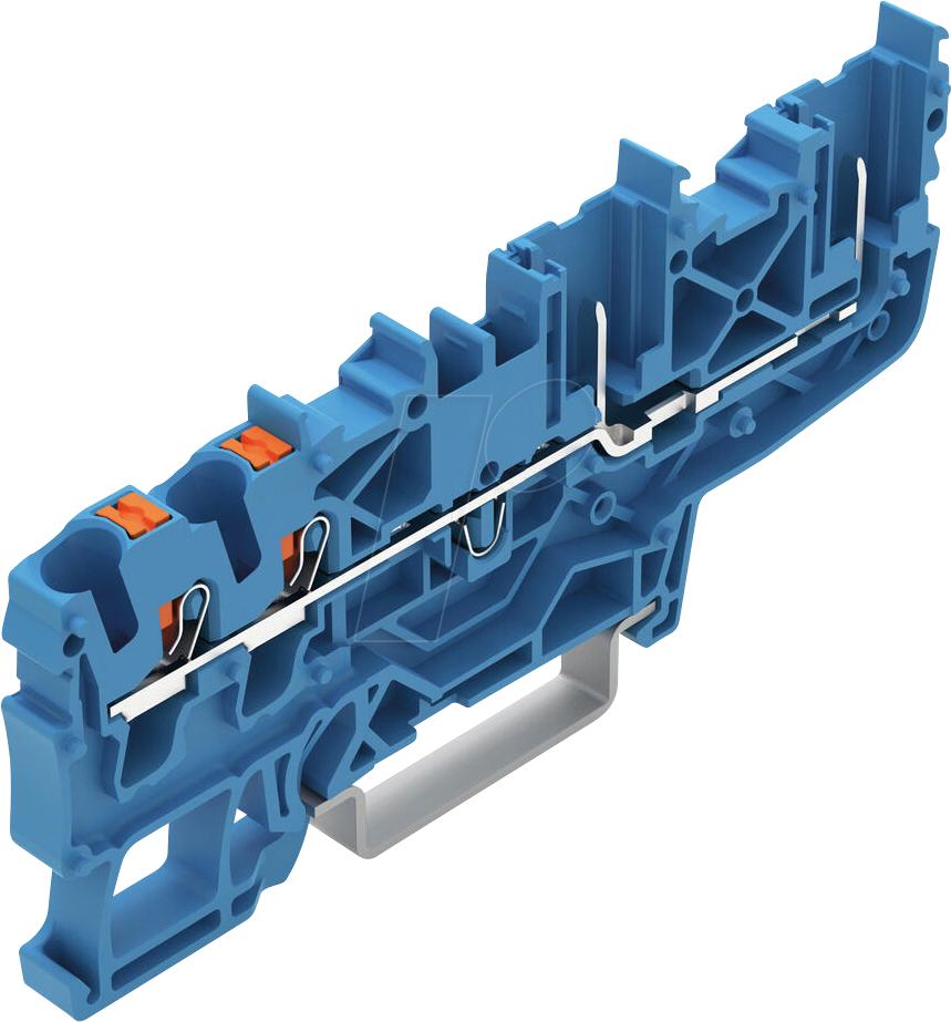 WAGO 2222-1404 - 2-Leiter/2-Pin-Basisklemme, mit Drücker, 2,5 mm², blau