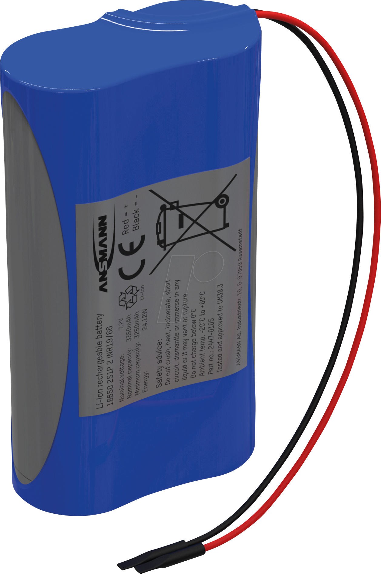 Thumbnail - ANS 2447-0105 - Lithium-Ionen Akkupack, 7,2 V, 3350 mAh, 2S1P