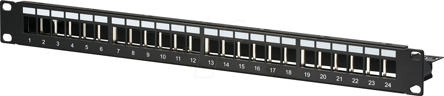 EFB EC020100002 - 19 Zoll Keystone Patchpanel, 1HE, 24-Port, schwarz, unbestückt