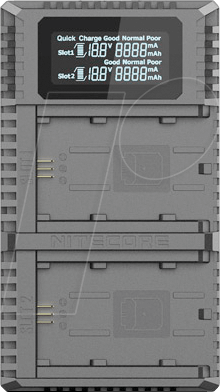 NC LGUSN4PRO - Ladegerät für Sony Kamera-Akkus, 2-Schacht