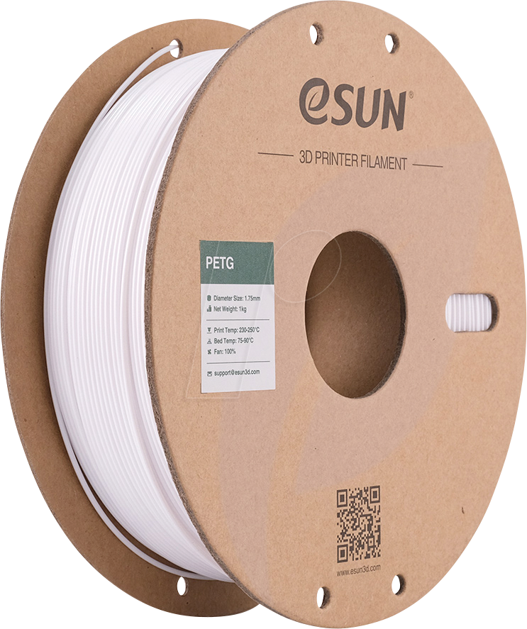 ESUN 72264090 - Filament, PETG, 1,75 mm, weiß, 1 kg