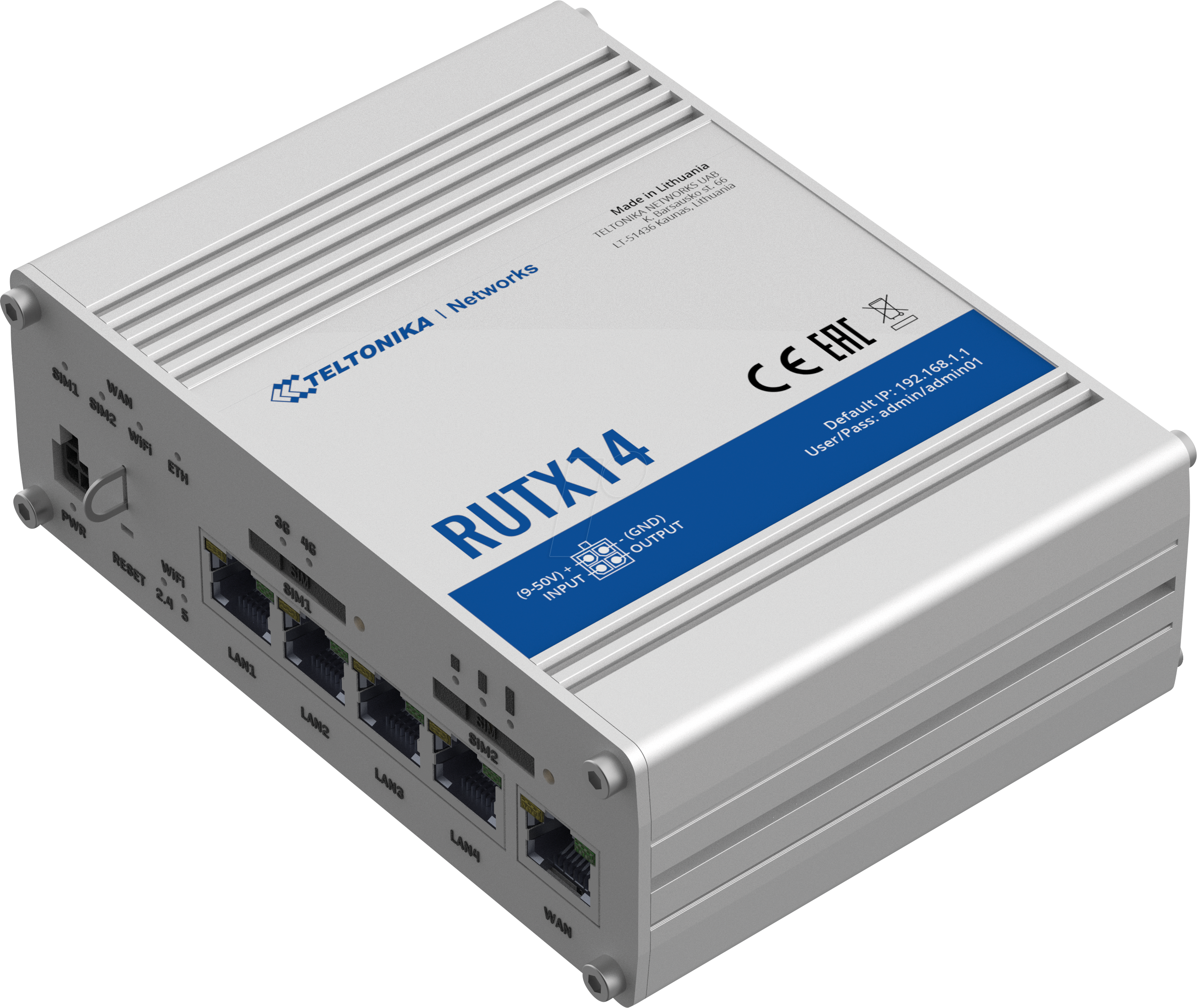 TELTONIKA RUTX14 - Industrial LTE Router, AC WLAN, MU-MIMO, Bluetooth LE
