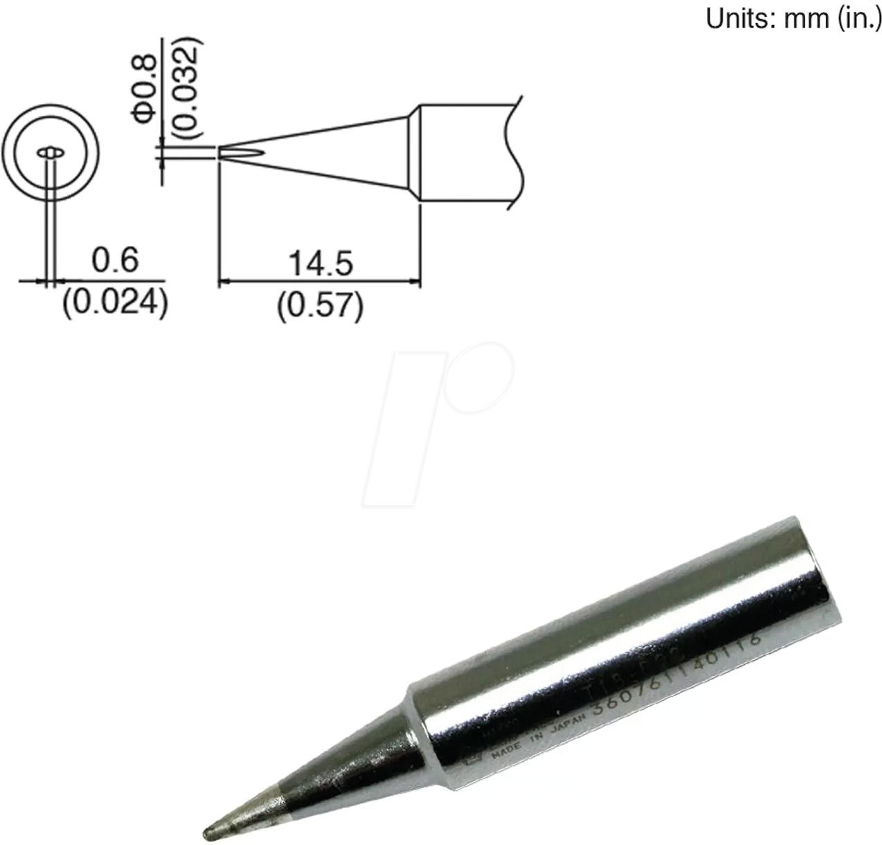 HAK T18-D08 - Lötspitze T18-D08, 0,8 mm, meißel