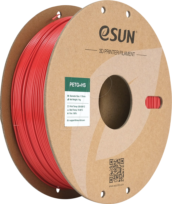 ESUN 72204959 - Filament, PETG+HS, 1,75 mm, feuerwehrrot, 1 kg