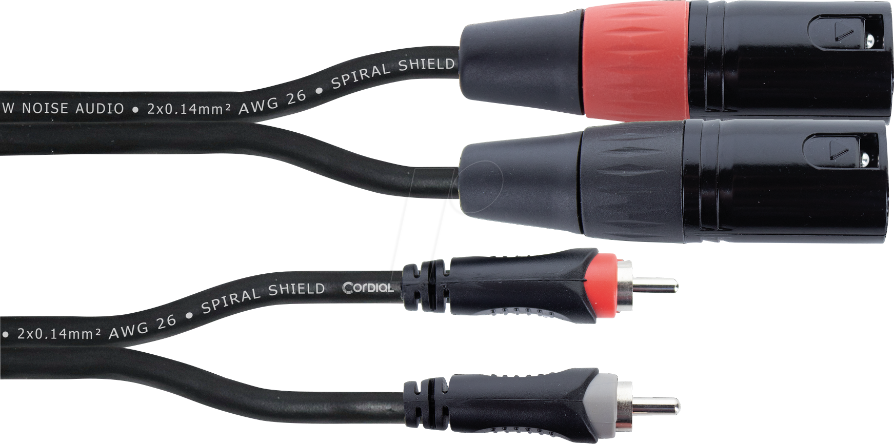 EU 1,5 MC - Verbindungskabel unsymmetrisch, 2x 3-pol XLR Stecker > 2x Cinch,