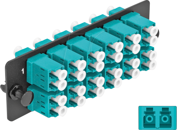 Thumbnail - DELOCK 66933 - LWL Adapter Panel, 12 Port, LC Duplex OM4, aqua