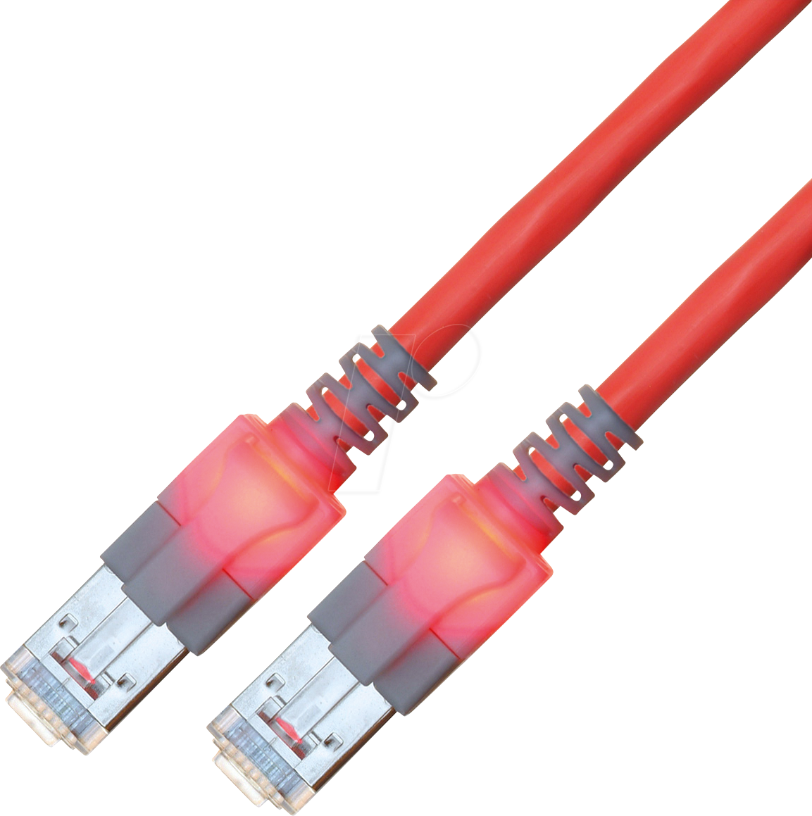 CS1ORCDCD0250 - Cat.6 LED Patchkabel, DualBoot, S/FTP rot, 25 m
