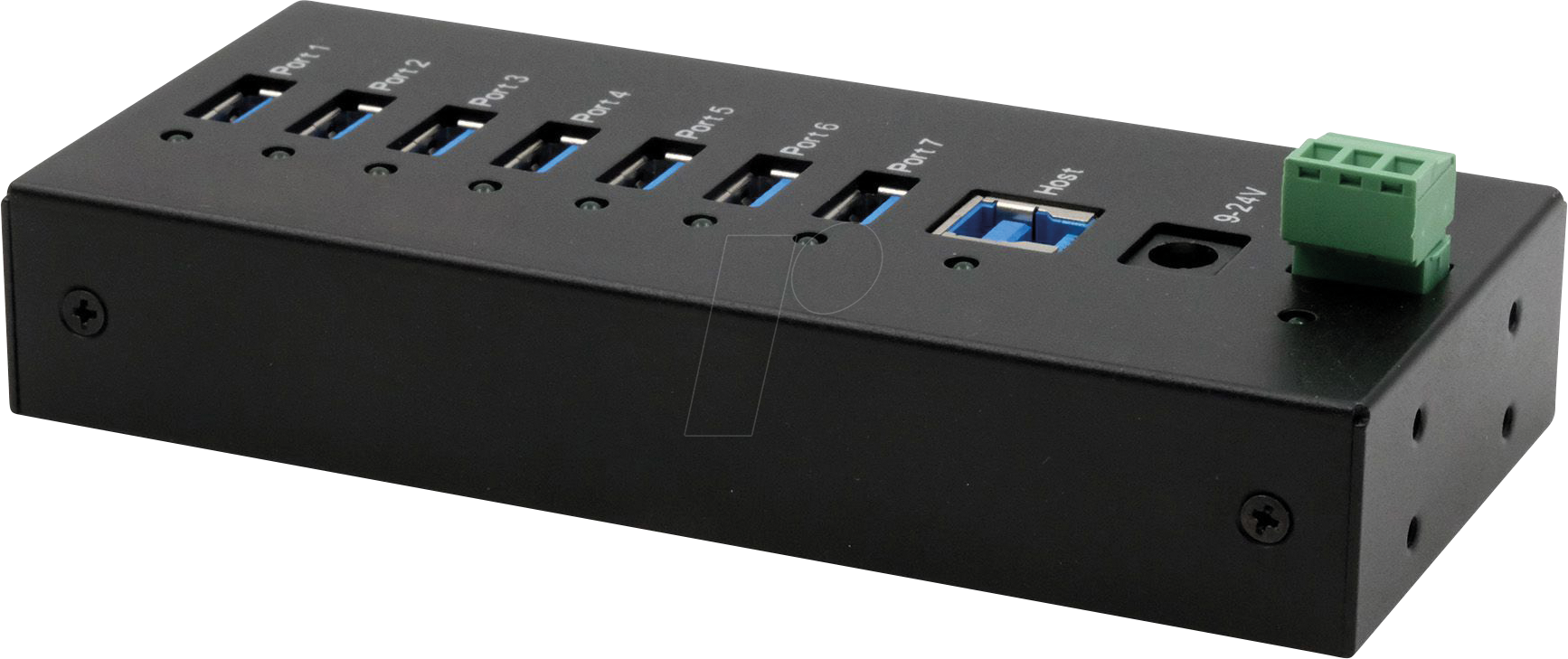 EXSYS EX11247HMS - USB 3.0 7-Port Industrie-Hub, 15 kV ESD, Tisch, Wand, Din-Rail
