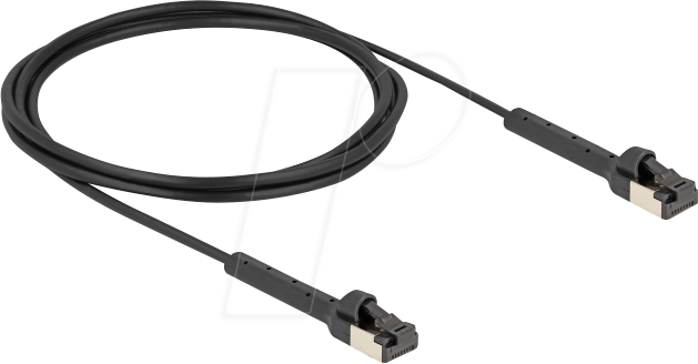 DELOCK 80935 - Cat.6a Patchkabel, U/FTP, Slim, 2 m, schwarz