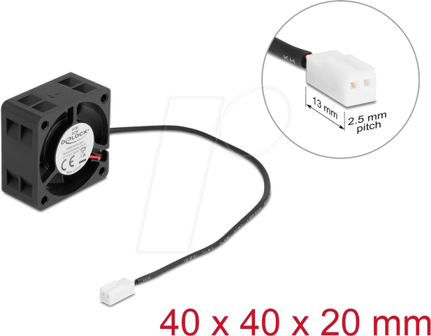 DELOCK 67287 - Axiallüfter 5 V DC, 40 x 40 x 20 mm schwarz
