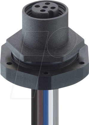 LUT 1220-05-100 - Einbaukupplung, M12, 5 pol, A-kodiert, IP67, schwarz
