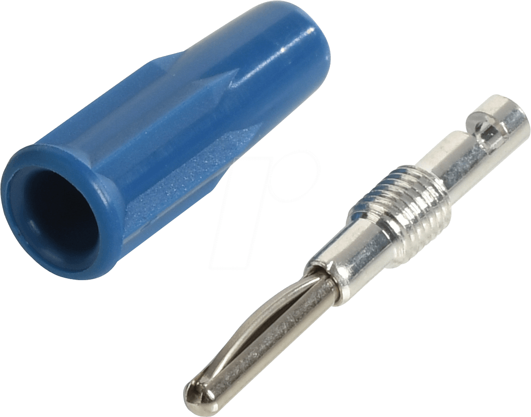 R921333000 - Bananenstecker, 2 mm, Lötanschluss, blau