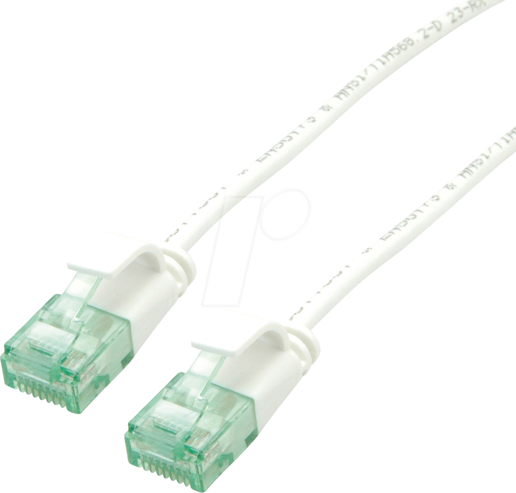 Thumbnail - ROLINE 21453462 - Patchkabel Cat.6a (Class EA) UTP, Slim, weiß, 0,5 m