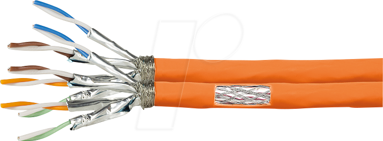 LOGILINK CPV0065 - Cat.7 Verlegekabel S/FTP 1000 MHz, duplex, orange, 50 m