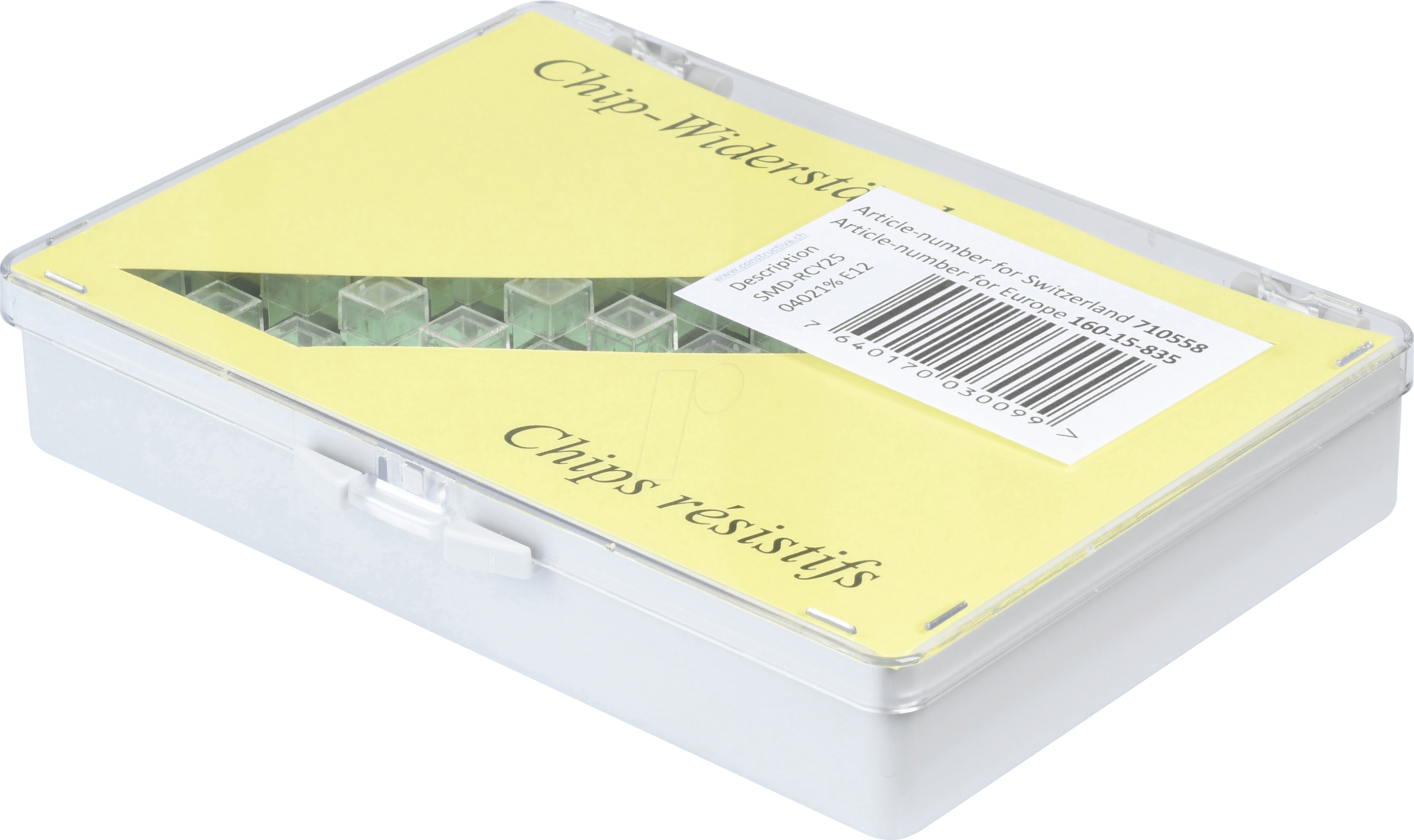 SORT 0402 R25E12 - Widerstandssortiment, 0402, E12, 1%, 25 Stk./Wert