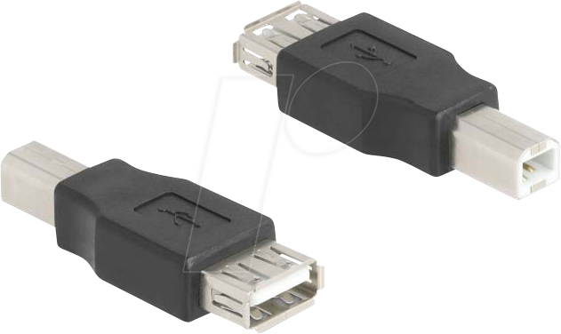 DELOCK 67199 - USB 2.0 Adapter, B Stecker > A Buchse, schwarz
