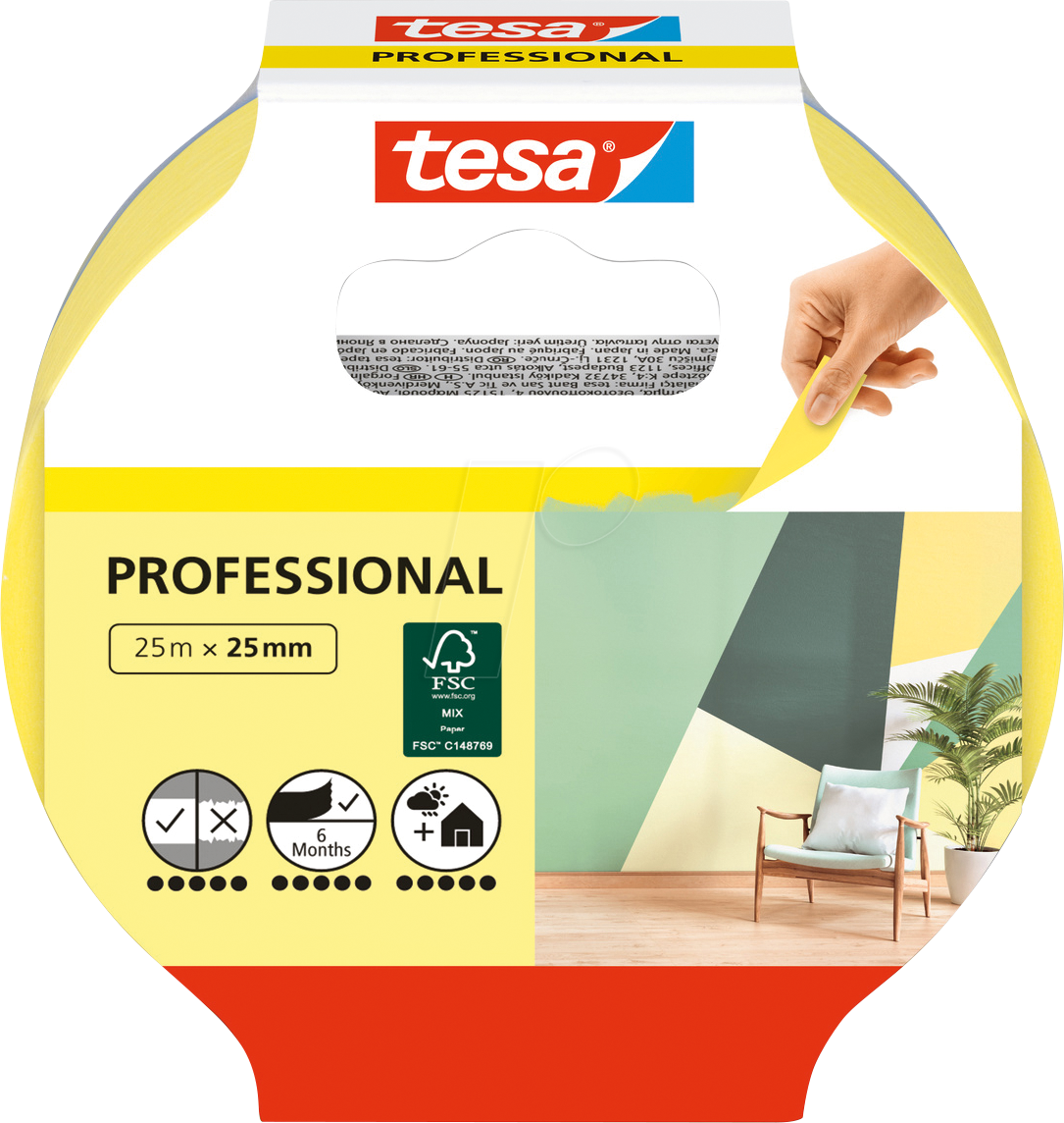 TESA 56270 - Profi Malerband Innen, 25 m x 25 mm