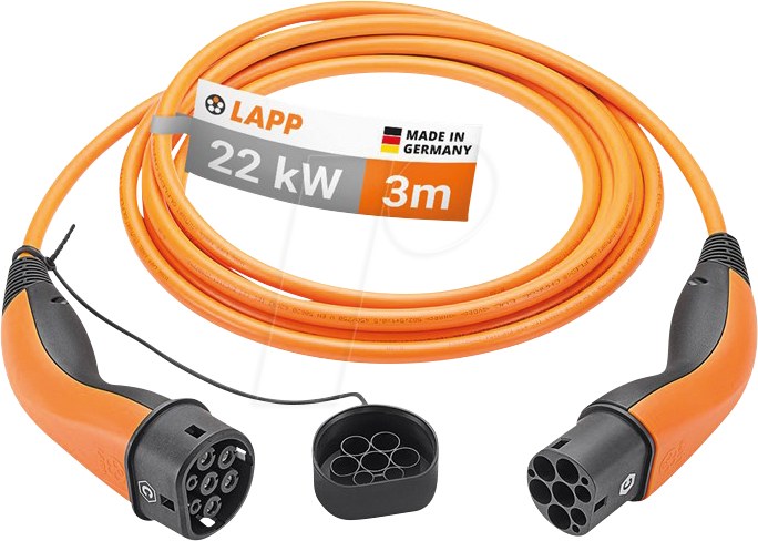 LAPP 65755 - Typ 2 Kabel, für E-Fahrzeuge, 22 kW, 32 A, 3 Ph, 3 m