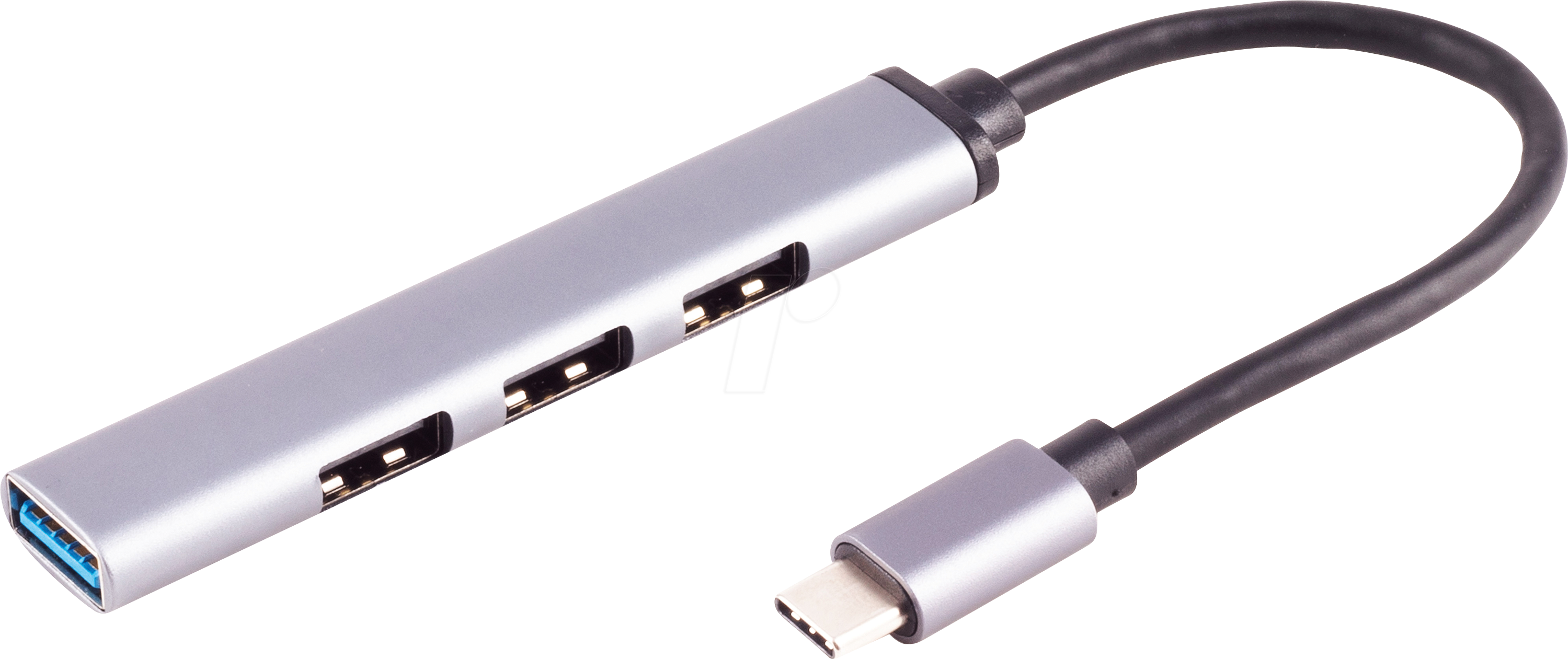 SHVP BS13-50002 - USB 3.0, 4-Port Hub, 4xA, USB-C-Kabel, 0,12 m